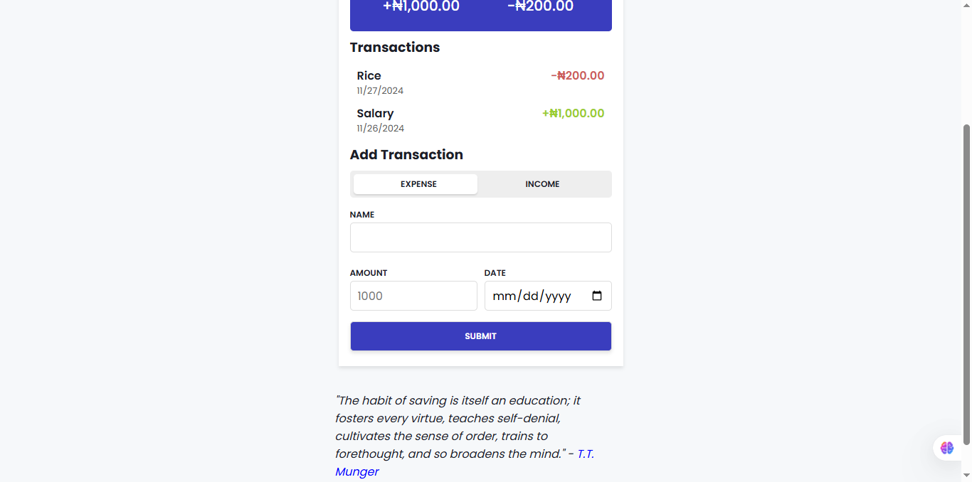 Budget Tracker 2